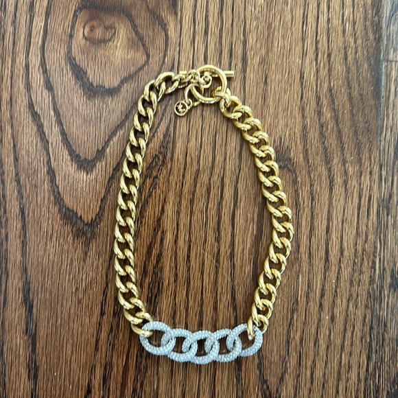 Gorgeous Michael Kors Gold tone Pave CZ stones CHUNKY Chain and Bracelet Set - Picture 4 of 8